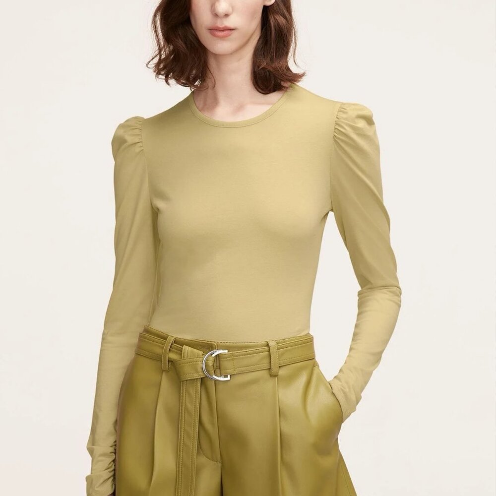 Rebecca Taylor Olive‎ Green Puff Long Sleeve Top